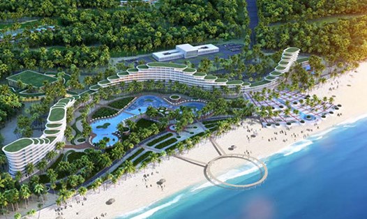 Khách sạn dài gần 1 km thuộc quần thể sân golf, resort, biệt thự nghỉ dưỡng và giải trí cao cấp FLC Quy Nhơn, Bình Định. Ảnh: Diễn đàn doanh nghiệp