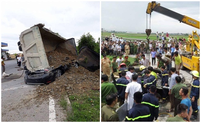 Hiện trường vụ tai nạn. Ảnh: CTV