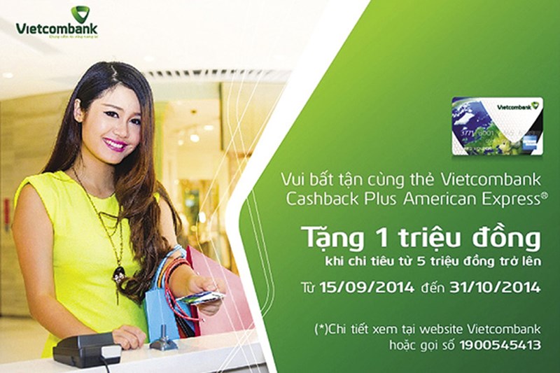Vietcombank thưởng tiền triệu cho chủ thẻ Amex
