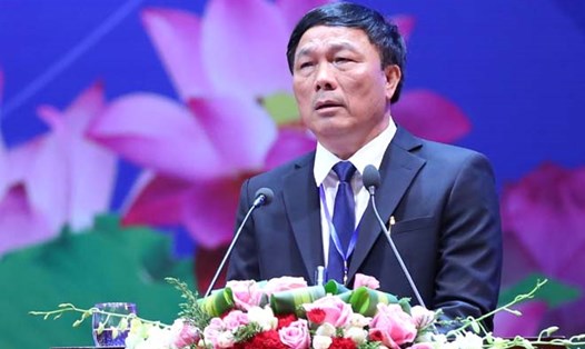 Ông Nguyễn Văn Đệ- Chủ tịch Hiệp hội doanh nghiệp Thanh Hóa- phát biểu tại Hội nghị. Ảnh: Hải Nguyễn