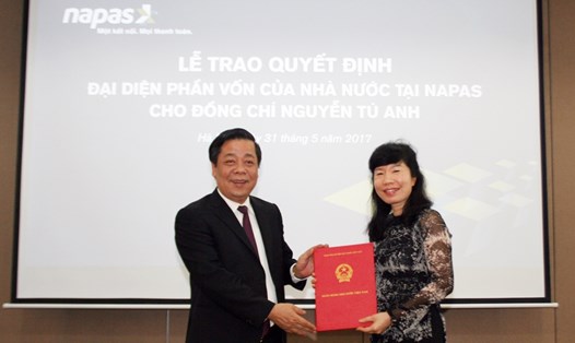 Bà Nguyễn Tú Anh giữ chức vụ Chủ tịch HĐQT nhiệm kỳ 2015 – 2020. Ảnh NAPAS