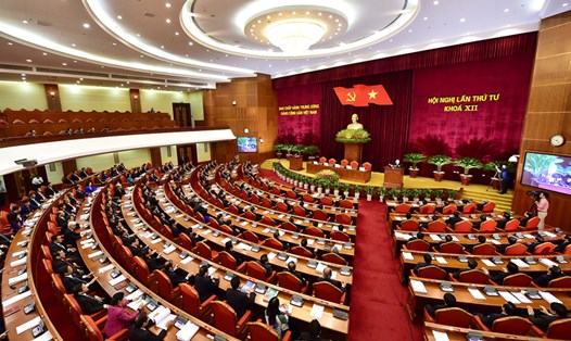 Hội nghị lần thứ tư khóa XII Ban Chấp hành Trung ương Đảng Cộng sản Việt Nam. Ảnh: Báo Chính phủ.