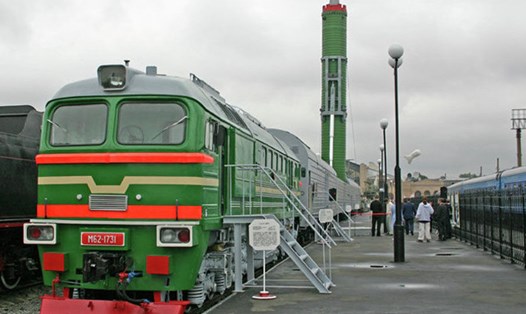 Tổ hợp tên lửa chiến đấu đường sắt. Ảnh: Russian Railways