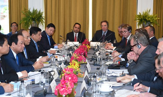 Quang cảnh cuộc tọa đàm bàn tròn về hợp tác đầu tư Việt Nam-Hoa Kỳ. (Ảnh: VGP)