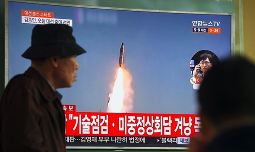 Triều Tiên phóng thử tên lửa hôm 14.5. (Ảnh: SCMP)