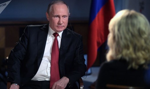 Tổng thống Nga V.Putin trả lời kênh NBC. (Ảnh: Sputnik)