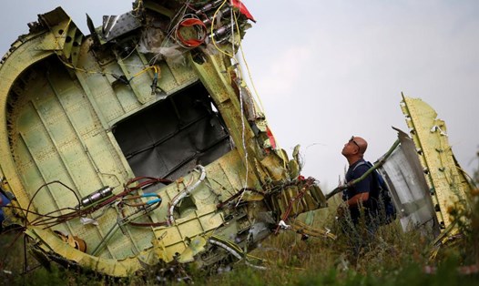 Các mảnh vỡ của chiếc máy bay MH17 rơi xuống Donetsk, Ukraina. Ảnh chụp ngày 22.7.2014 của Reuters.