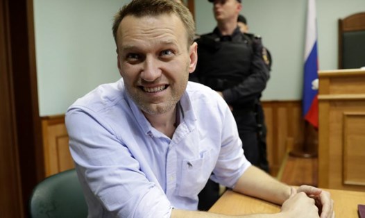 Nhà đối lập Alexei Navalny trong phiên tòa ngày 16.6.2017. Ảnh: Reuters