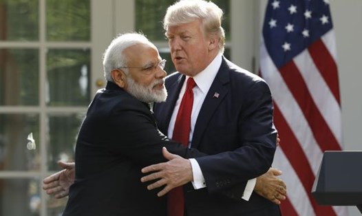 Thủ tướng Ấn Độ Narendra Modi và Tổng thống Mỹ Donald Trump tại Vườn Hồng, Nhà Trắng ngày 26.6. Ảnh: Mint
