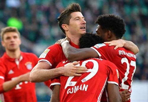 Đại thắng Wolfsburg 6 - 0, Bayern lên ngôi vô địch Bundesliga lần thứ 5 liên tiếp