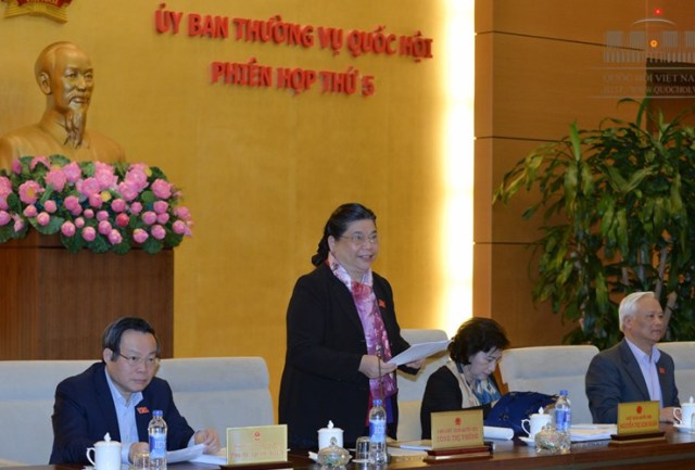 Phó Chủ tịch Quốc hội Tòng Thị Phóng phát biểu tại phiên họp (Ảnh: Q.H)