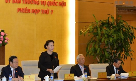 Chủ tịch Quốc hội Nguyễn Thị Kim Ngân phát biểu khai mạc phiên họp (Ảnh: Q.H)