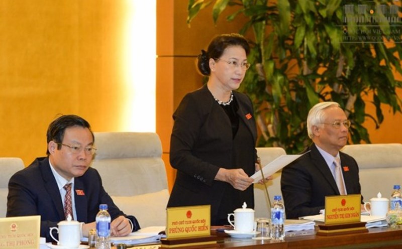 Chủ tịch Quốc hội Nguyễn Thị Kim Ngân phát biểu tại phiên họp thứ 7 (Ảnh: Q.H)