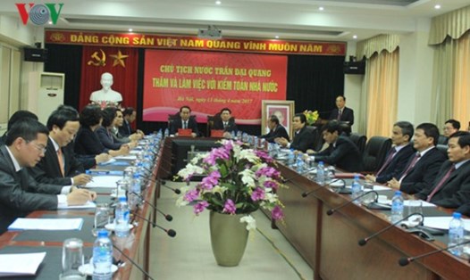 Chủ tịch Nước Trần Đại Quang làm việc với cơ quan Kiểm toán Nhà nước