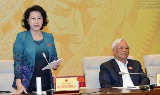 Chủ tịch Quốc hội Nguyễn Thị Kim Ngân phát biểu tại hội nghị Đại biểu Quốc hội hoạt động chuyên trách (Ảnh: Q.H)