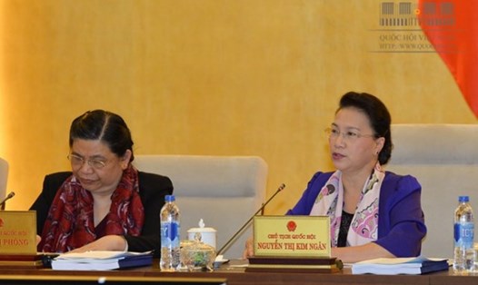 Chủ tịc Quốc hội Nguyễn Thị Kim Ngân phát biểu tại phiên họp (Ảnh: Q.H)