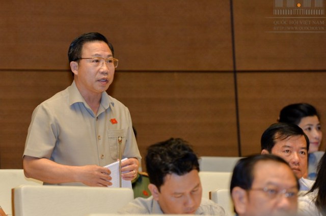 Đại biểu Lưu Bình Nhưỡng (Bến Tre) phát biểu tại hội trường. Ảnh: Q.H