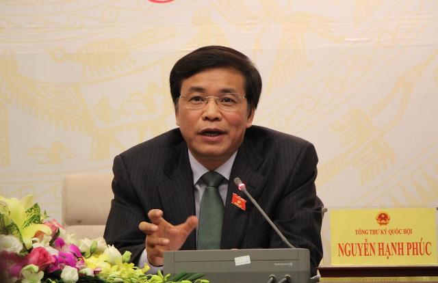 Tổng thư ký Quốc hội Nguyễn Hạnh Phúc (Ảnh: Q.T)