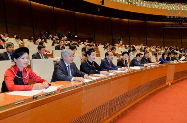 Đại biểu Quốc hội tại phiên họp sáng 21.6 (Ảnh: QH)