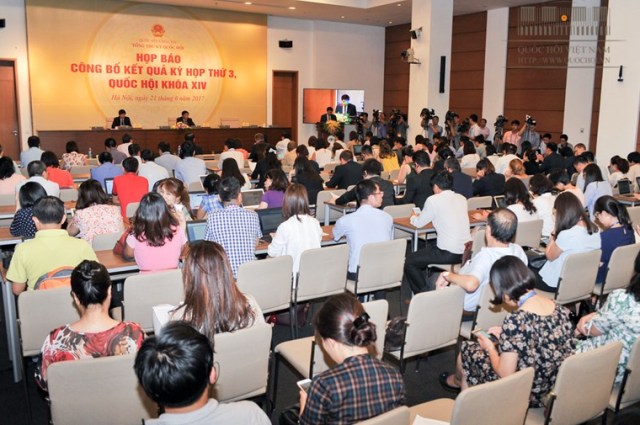 Họp báo công bố kết quả kỳ họp thứ 3 QH khóa XIV (Ảnh: QH)
