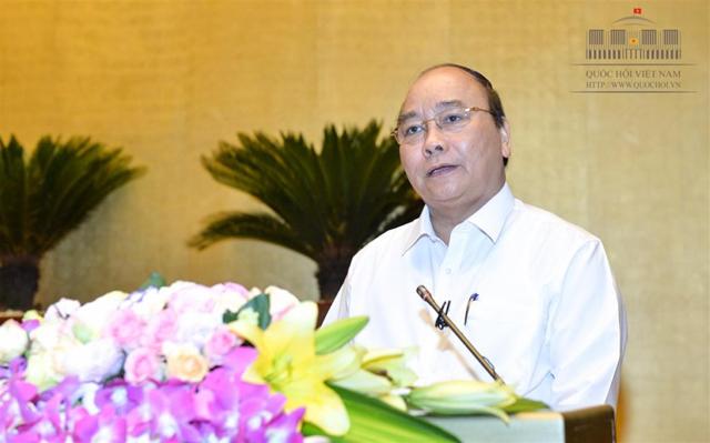 Thủ tướng Nguyễn Xuân Phúc phát biểu tại hội nghị sáng 29.6 (Ảnh: QH)