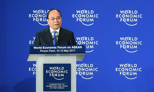 Thủ tướng Nguyễn Xuân Phúc tham dự Diễn đàn Kinh tế Thế giới về ASEAN. Ảnh: VGP.