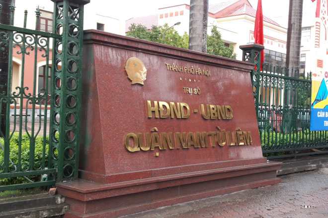 Trụ sở quận Nam Từ Liêm. Ảnh Nhật Cường