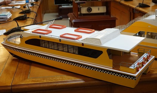 Một mô hình tàu được sử dụng trên 2 tuyến buýt sông đầu tiên của TPHCM. Ảnh: M.Q