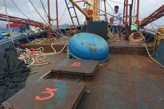 Con tàu đóng tại Cty TNHH Đại Nguyên Dương của ông Nguyễn Văn Mạnh. Ảnh: X.N