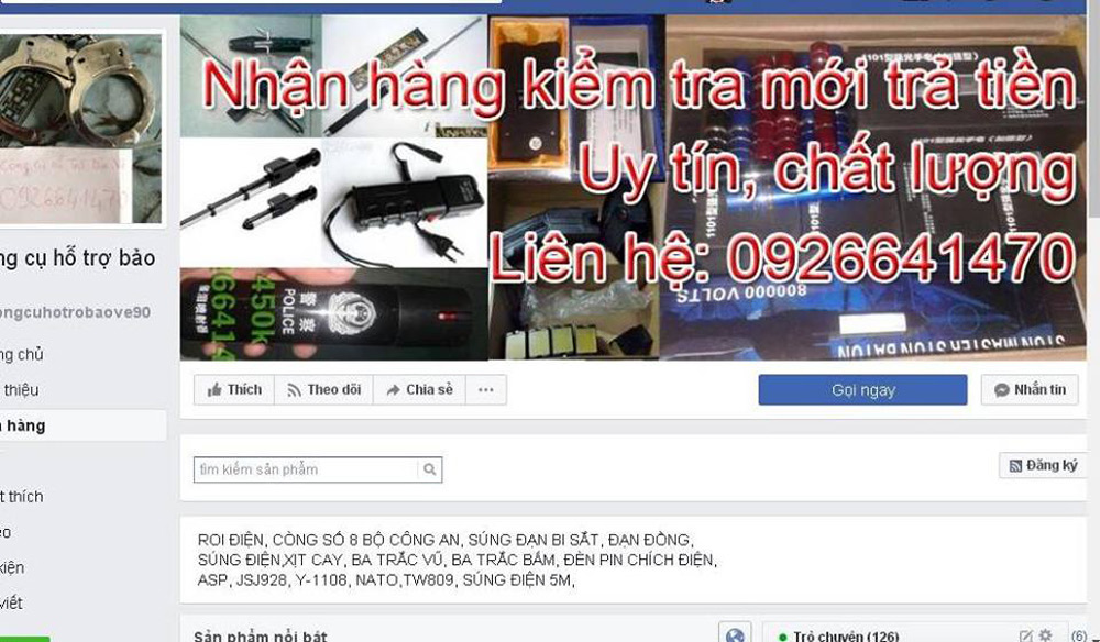 Một trang quảng cáo bán công cụ hỗ trợ. Ảnh chụp từ màn hình.