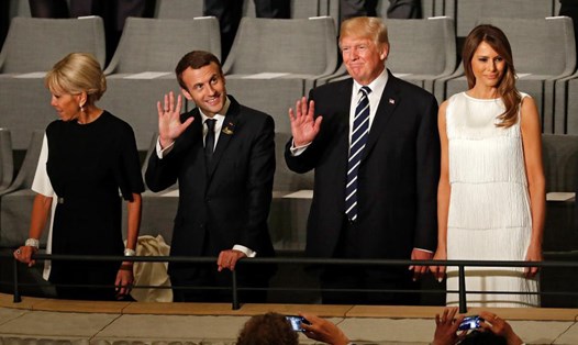 Tổng thống Emmanuel Macron sẽ mời Tổng thống Mỹ Donald Trump dự Quốc khánh Pháp. Ảnh: Getty